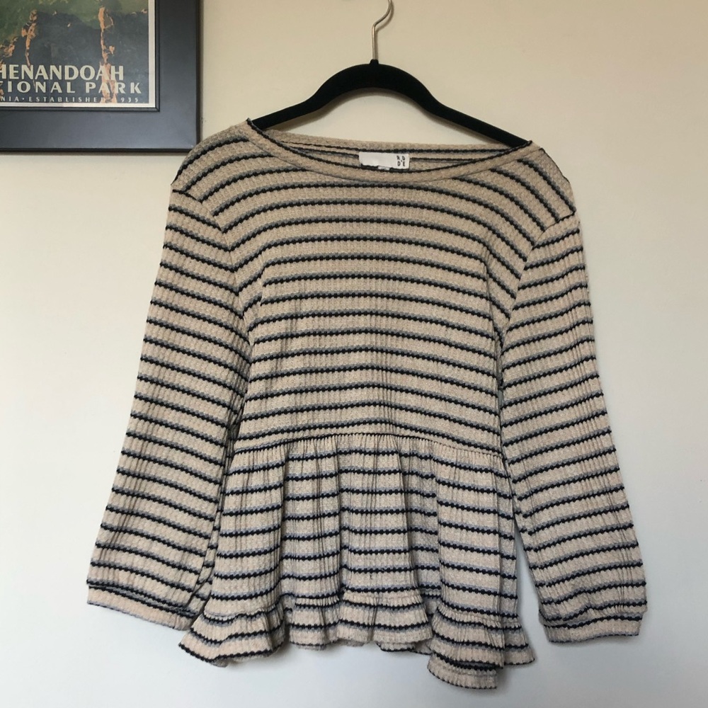 RO&DE Anthropologie Waffle Blouse